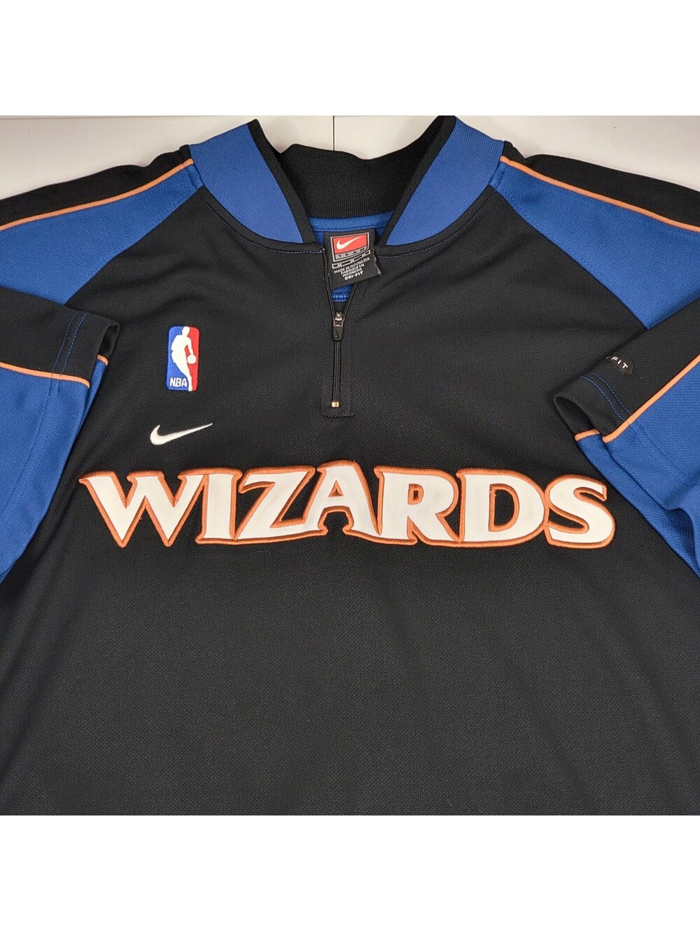 Vintage 2000 Nike Team Washington Wizards Warm Up Jersey NBA Dri-Fit Half Zip